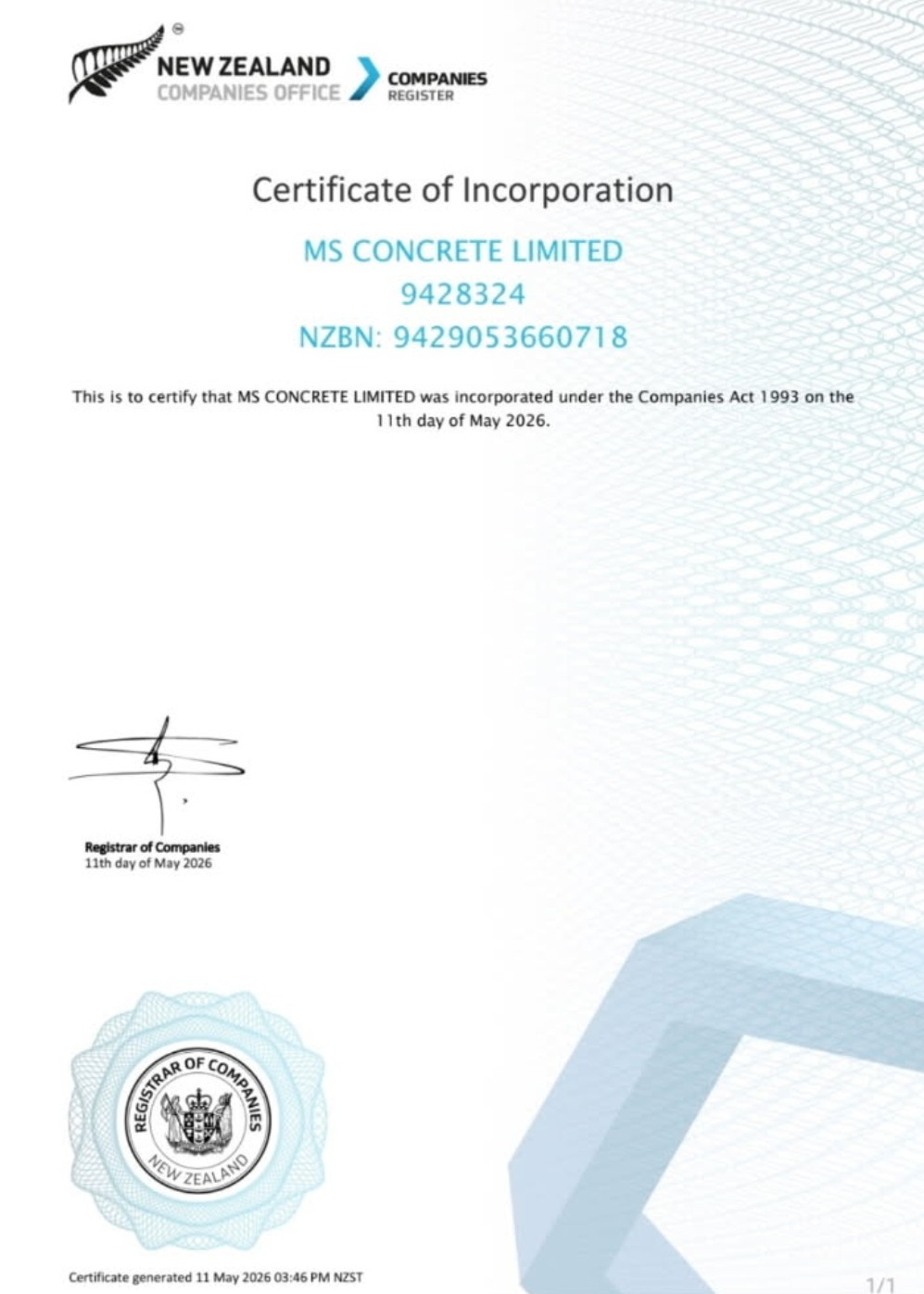Certificate of Excellence